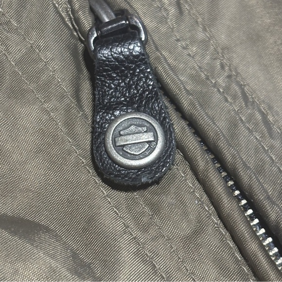 Harley Davidson Jacket M Olive Color orange liner bomber Street wear Motorcycle - Picture 6 of 13